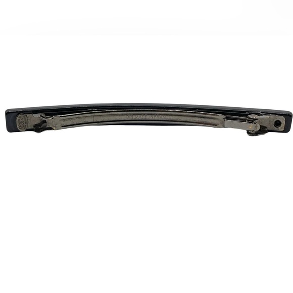 CHANEL Black Elegant camellia  Hair Barrette